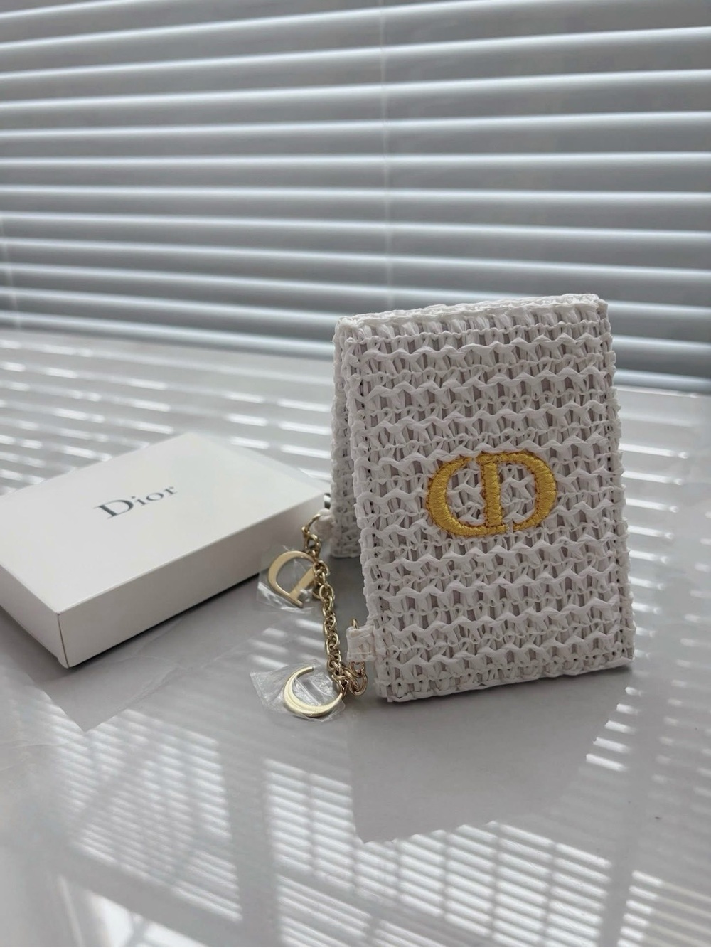 New Dior White Woven compact Mirror
